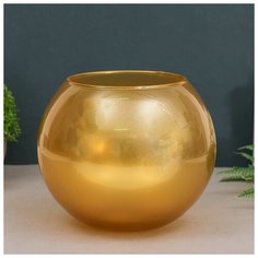 Ваза "Лиголюкс" шаровая золото, 16х18 см 3 л 1993283 Evis