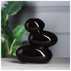Ваза настольная "Сбалансированные камни", чёрная, 20 см 2868537 Керамика ручной работы