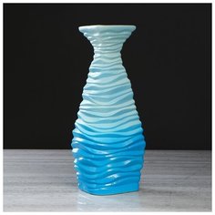 Ваза напольная "Шарпей", акрил, голубая, 41 см 4874616 Керамика ручной работы