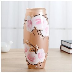 Ваза Капучино с росписью на крашеном стекле, d-7; 10х23 см 4165158 Сима ленд