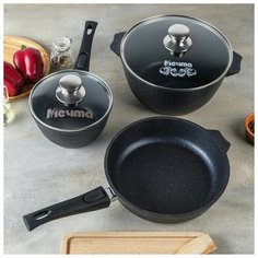 Набор посуды №1 АП Гранит star: Сковорода d=26 см, Ковш 1,7 л, Кастрюля 5 л. 4832368 Мечта