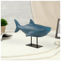 Сувенир керамика "Акула" синий матовый 20х32х15 см 4556574 Сима ленд