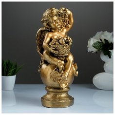 Фигура "Ангел с корзиной" бронза 19х20х42см 983374 Хорошие сувениры
