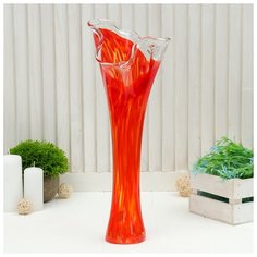 Ваза "Волна" красная 40см 1025329 Сима ленд