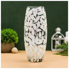 Ваза "Белый вьюн" 8х11х25 см 1165252 Сима ленд