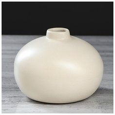 Ваза настольная "Мармарис", матовая, белая, 12 см 3946465 Керамика ручной работы