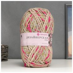 Пряжа "Дизайнерская" 50% шерсть, 50% акрил 150м/200гр (1233 М) 5435001 Пехорка