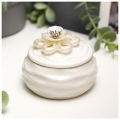 Сувенир керамика "Белый жасмин" 6,5х8,5х8,5 см 5120856 Сима ленд