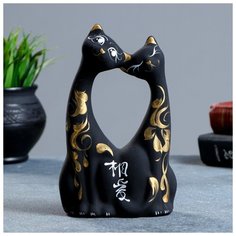 Фигура "Коты влюбленные" большие черные, 5×10×17см 671076 Хорошие сувениры