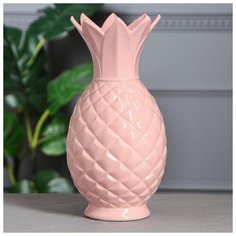 Ваза настольная "Ананас", декор, цвет розовый, 33 см 4935691 Керамика ручной работы
