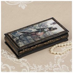 Шкатулка - купюрница «Кот», 8,5×17 см, лаковая миниатюра 2431114 Сима ленд