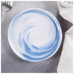 Тарелка "Мрамор" 14,5х1,8 см, цвет голубой 5224381 Сима ленд