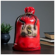Копилка "Мешок сто тысяч" красный 29см 332520 Хорошие сувениры