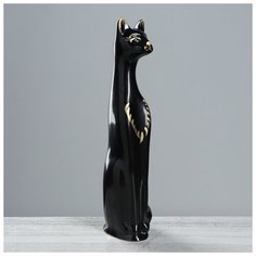 Копилка "Кот", глазурь, чёрная, 48 см 185639 Керамика ручной работы