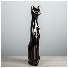Копилка "Кот", глазурь, чёрная, 42 см 172537 Керамика ручной работы