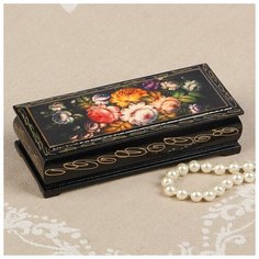 Шкатулка «Жостово», 14×6 см, лаковая миниатюра 2570573 Сима ленд