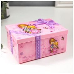 Шкатулка музыкальная механическая "Подарок" 11х7,5х15,5 см 117541 Сима ленд