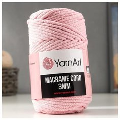 Пряжа "Macrame Cord" 60% хлопок, 40% вискоза/полиэстер 3 мм 85м/250гр (762 св.роз) 5504968 Yarn Art