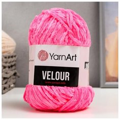 Пряжа "Velour" 100% микрополиэстер 170м/100г (860 яр. розовый) 5498074 Yarn Art