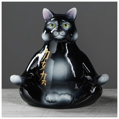 Копилка "Йошкин-кот", глянец, чёрная, 24 см 1746239 Керамика ручной работы
