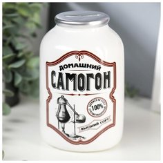Копилка керамика банка "Домашний самогон" 15х9,5х9,5 см 4626064 Сима ленд