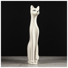 Копилка "Кот", глянец, белая, 42 см 1015129 Керамика ручной работы