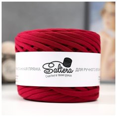 Пряжа трикотажная широкая "Saltera" 100м/300гр, ширина 7-9 мм (23 бордовый) 5377190