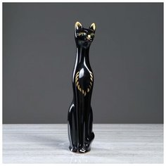 Копилка "Кот", глазурь, чёрная, 43 см 1084175 Керамика ручной работы
