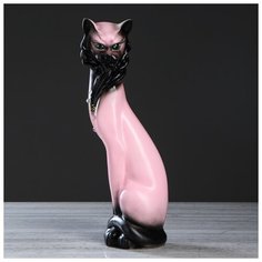 Копилка "Кошка Сиамская", акрил, розовая, 42 см 627906 Керамика ручной работы