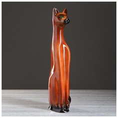 Копилка "Кот", глазурь, коричневая, 48 см 905919 Керамика ручной работы