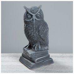 Копилка "Сова на книгах", серая, под камень 4477630 Керамика ручной работы