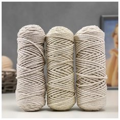 Шнур для вязания 3мм 100% хлопок, 50м/85гр, набор 3шт (Комплект 19) 5469199 Osttex