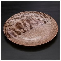 Тарелка "Селена" 33 см, цвет коричневый с золотом 4717945 Сима ленд