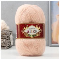 Пряжа "Kid mohair royal" 62% мохер, 38% полиамид 500м/50гр (491 св. беж) 5505578 Alize