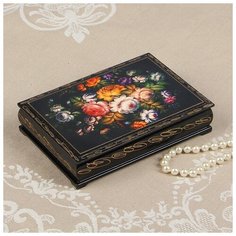 Шкатулка «Жостово», 11×16 см, лаковая миниатюра 2663997 Сима ленд