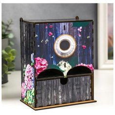 Чайный домик двойной "Гортензия и кофе" 20 см 6260634 Сима ленд