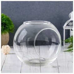 Ваза шаровая "Мате" с двумя отверстиями h-13х12см, 4533553 Evis