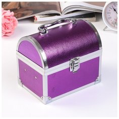 Шкатулка металлокаркас сундучок "Рептилия" фиолет 15,5х18х12,5 см 4563390 Сима ленд