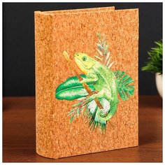 Шкатулка-книга дерево кожзам под пробку "Хамелеон" 18х13х4 см 4825584 Сима ленд