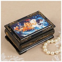 Шкатулка «Тройка», 6×9 см, лаковая миниатюра 2407384 Сима ленд