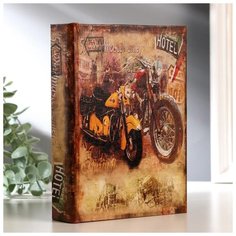 Шкатулка-книга дерево "Мотоциклы" текстиль 19х14х4 см 5184419 Сима ленд