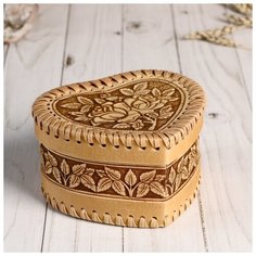 Шкатулка «Сердечко», 11,5х12,5х7 см, береста 4859795 Сима ленд