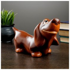 Копилка "Такса" коричневая, 25х12х15см 2400380 Хорошие сувениры