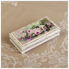 Шкатулка - купюрница «Нежность», белая, 8,5×17 см, лаковая миниатюра 3696409 Сима ленд