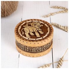 Шкатулка "Бычок с птичкой", 10х10х5,5 см 5054455 Сима ленд