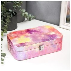 Шкатулка кожзам для украшений "Сиреневый закат" перламутр 7х22,5х14,5 см 5129761 Сима ленд