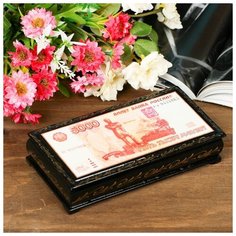 Шкатулка - купюрница «5000 рублей», 8,5×17 см, лаковая миниатюра 323289 Сима ленд
