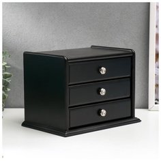 Шкатулка дерево "Комод с 2 ящиками" чёрный 21,5х14,5х16 см 133479 Сима ленд