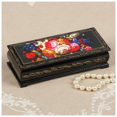 Шкатулка «Жостово», 14×6 см, лаковая миниатюра 2570574 Сима ленд