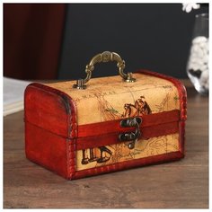 Шкатулка дерево сундучок "Карта странника" 10,5х15х9 см 2746211 Сима ленд